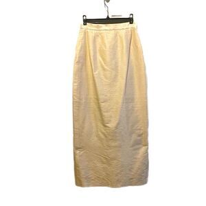 Silk Maxi Pencil Skirt Back Slit Size 8 Cream